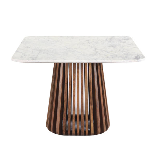 Kendall Genuine Marble Square Top Solid Wood Dining Table & Reviews
